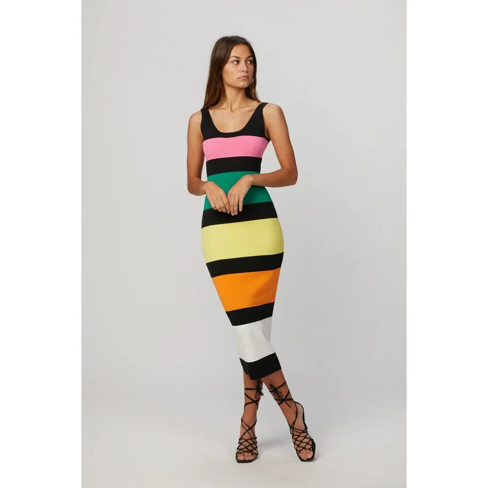 MULTI STRIPE DRESS - Picture 2 of 4